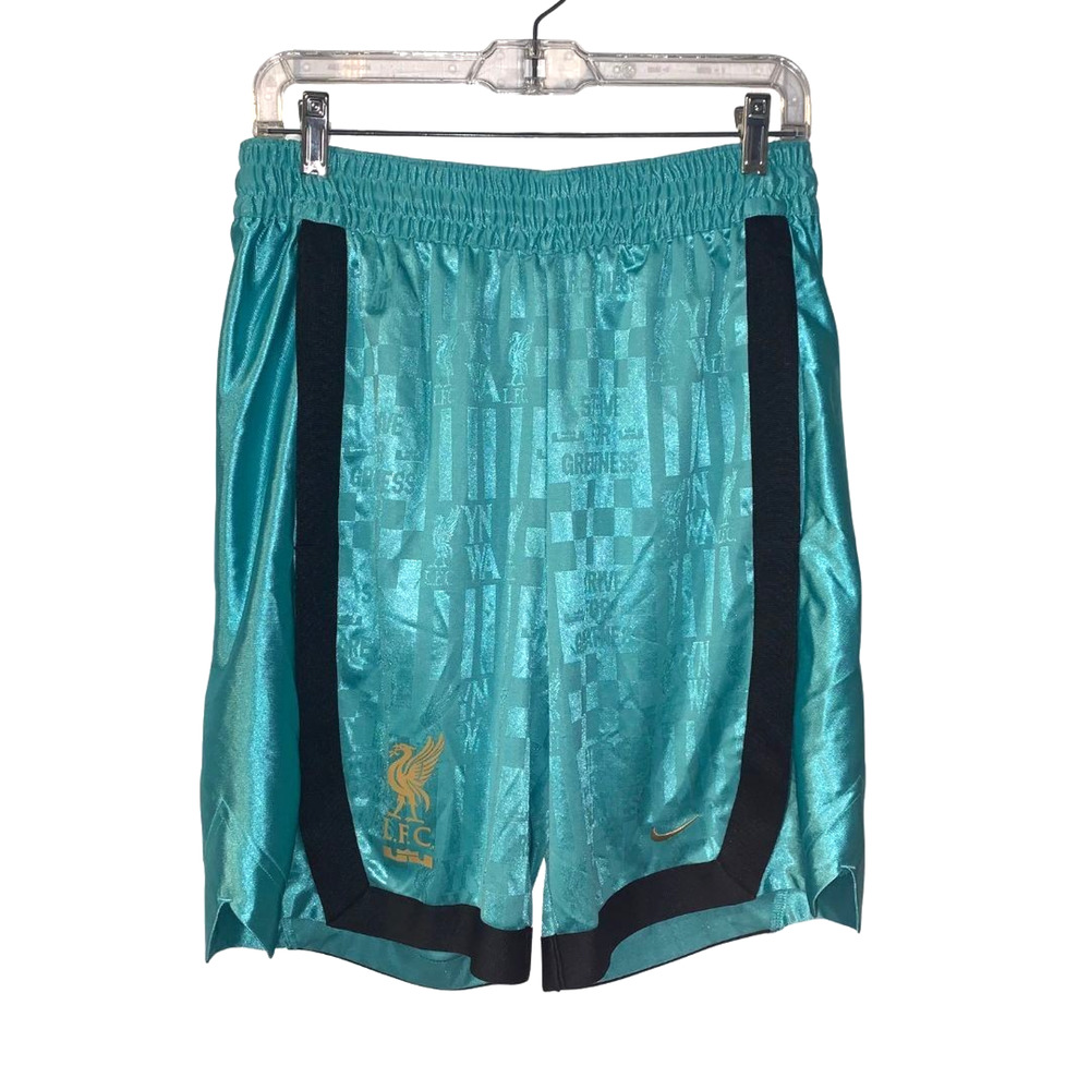 Nike Mens LeBron x Liverpool FC Shorts Size M Soccer Blue Jacquard Logo LFC 2024